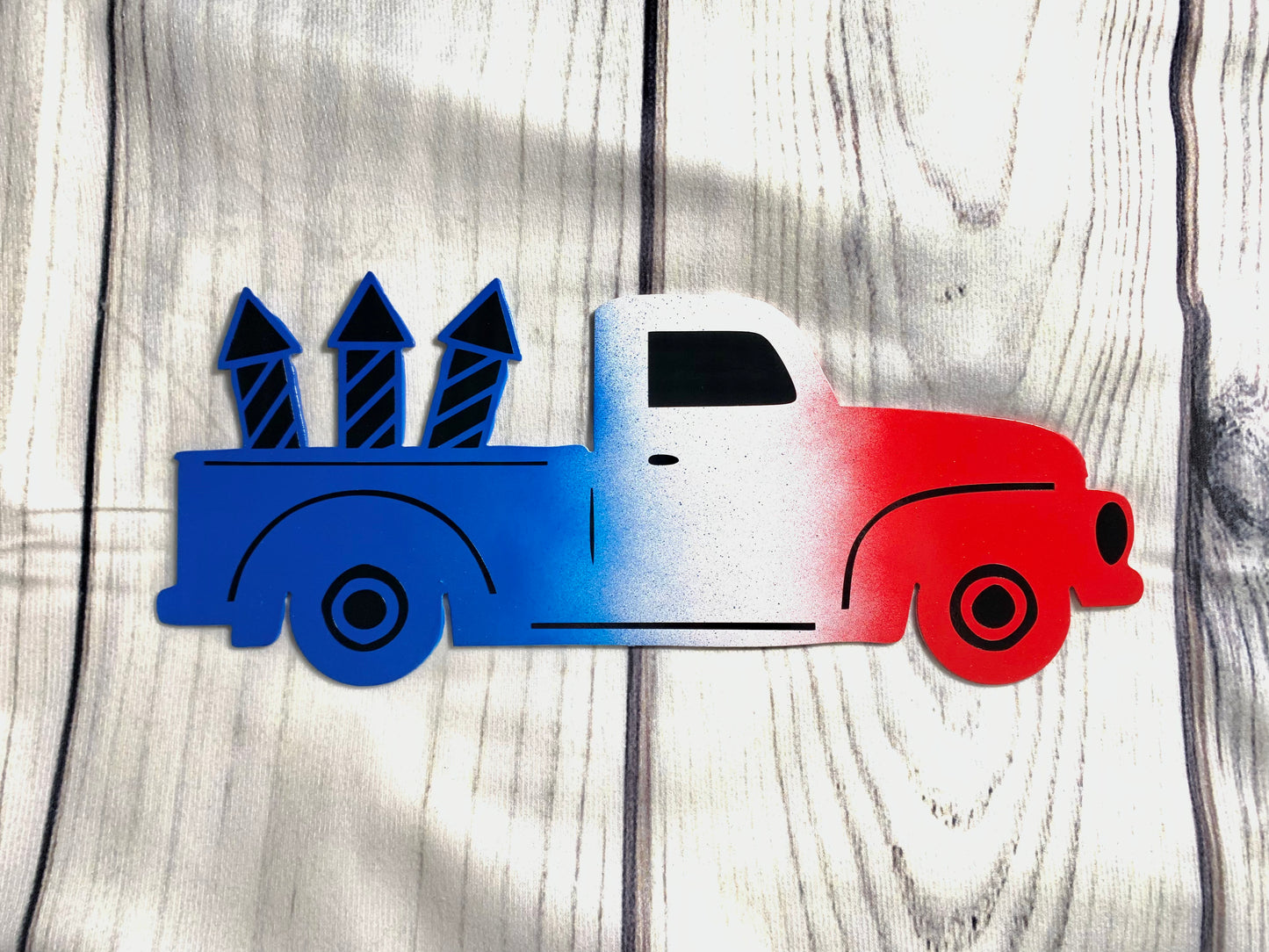 Farm Truck Red White and Blue