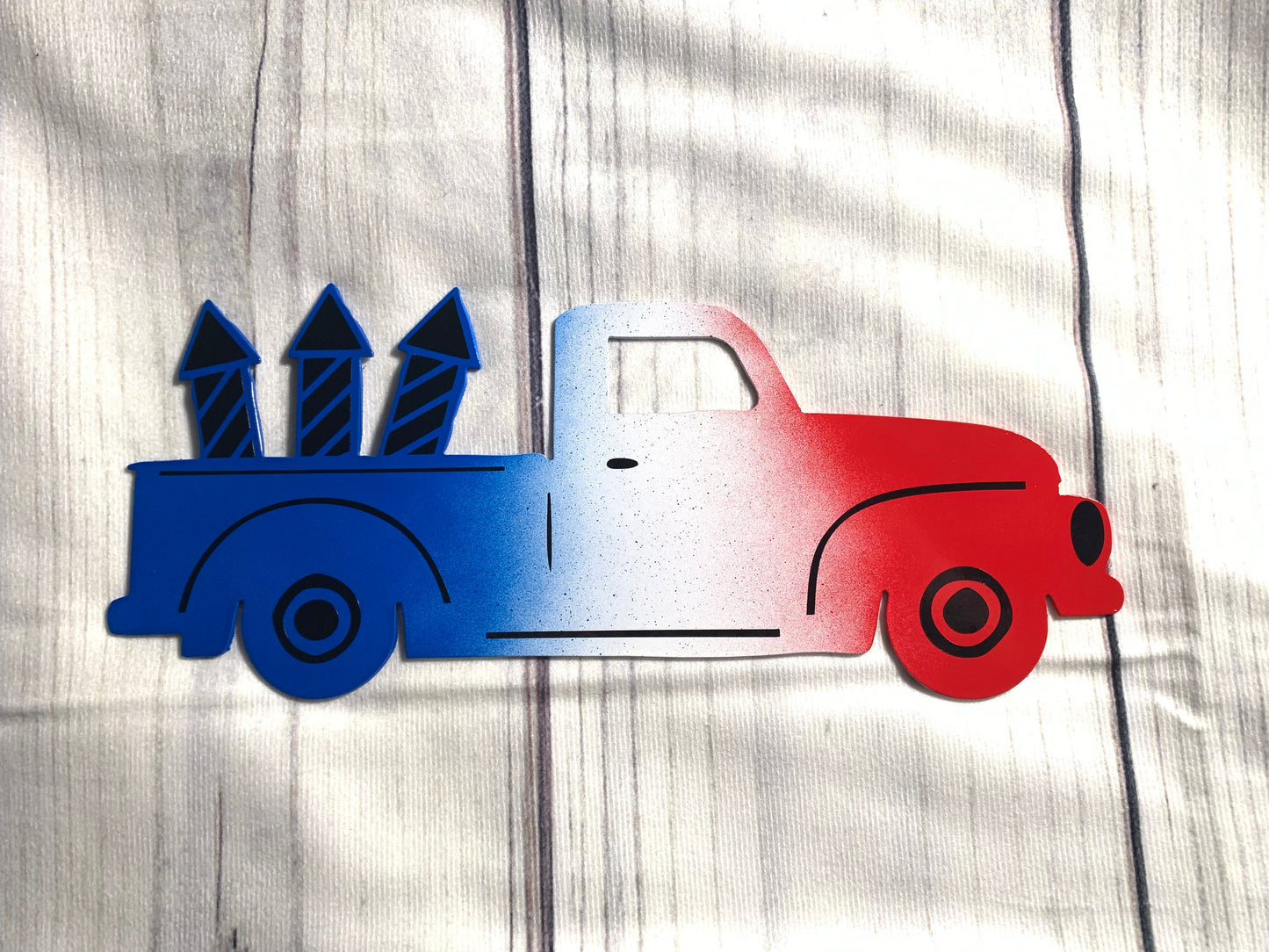 Farm Truck Red White and Blue