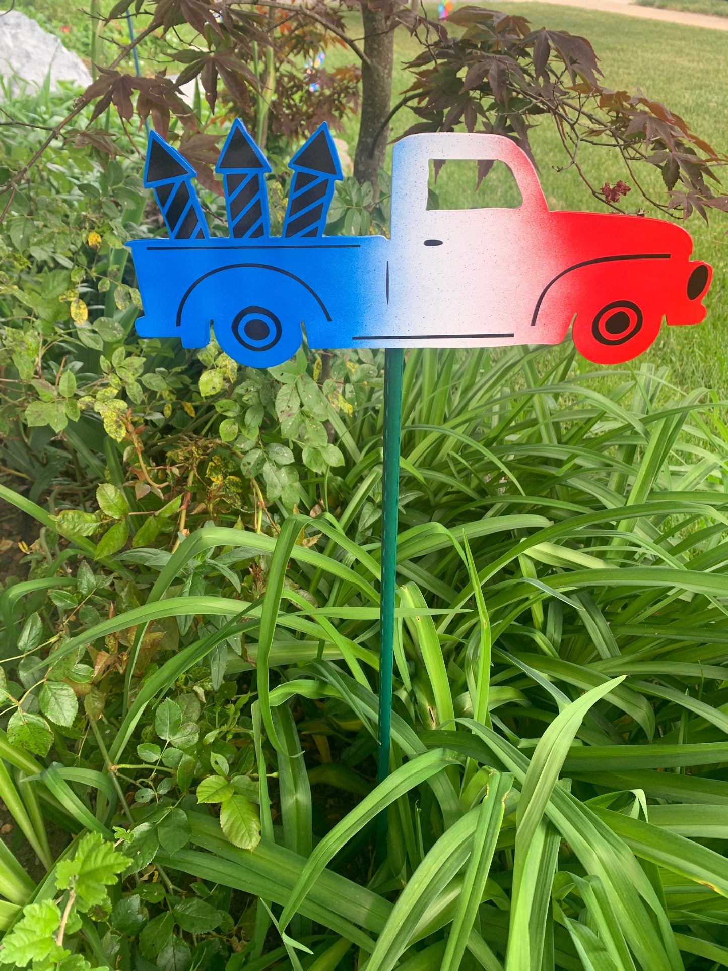 Farm Truck Red White and Blue