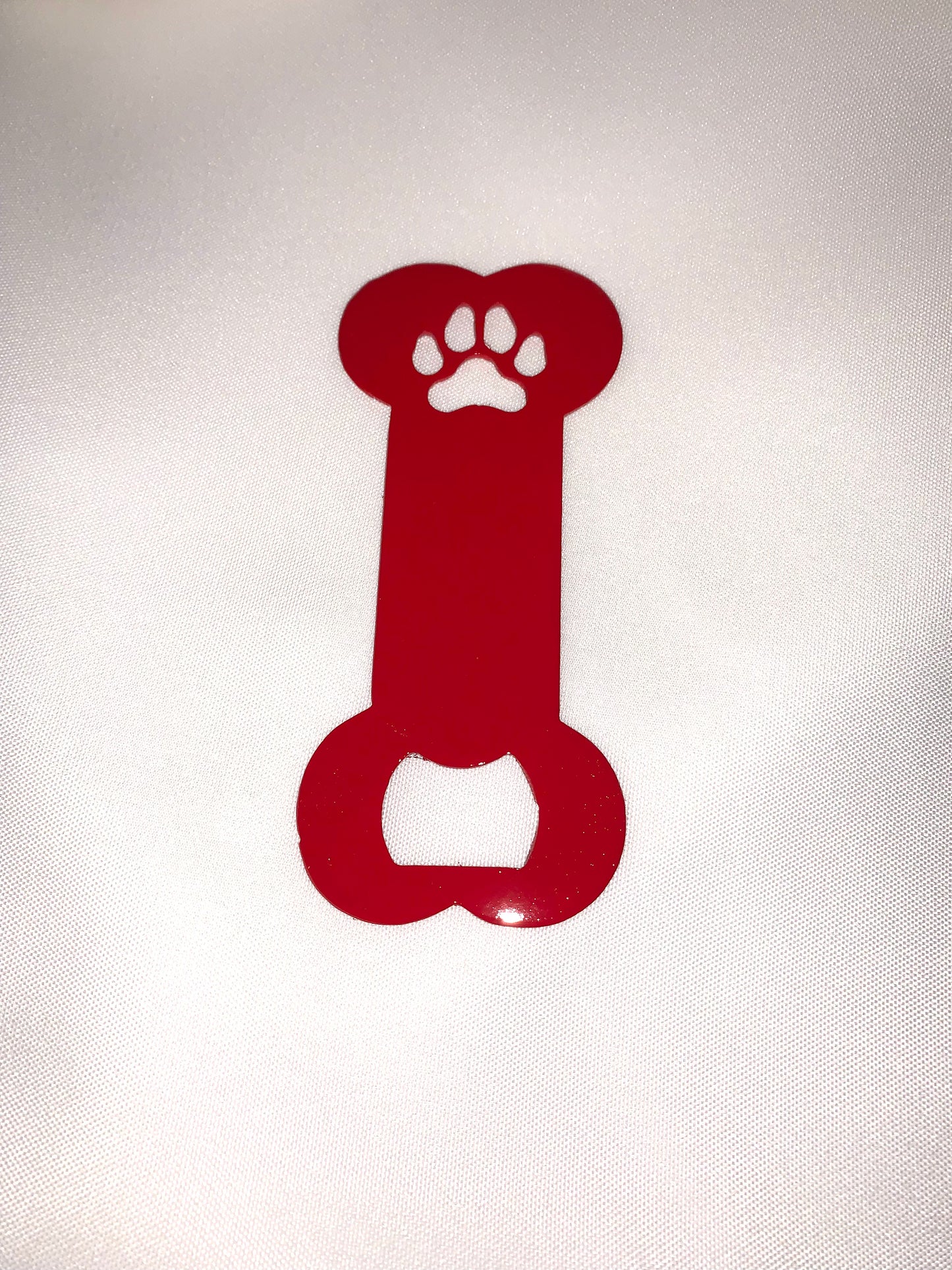 Dog Bone Bottle Opener With Paw Print